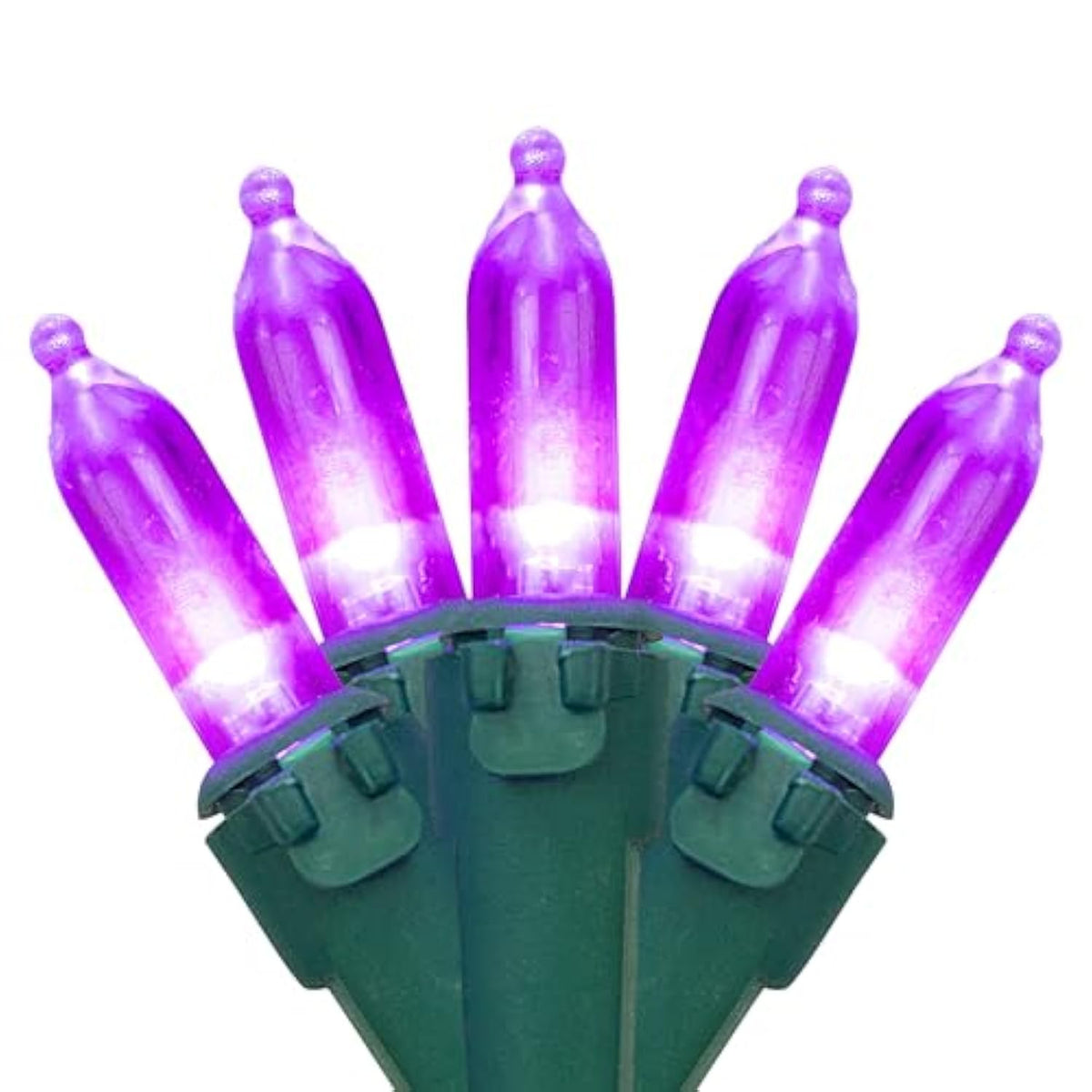 Led Mini Christmas Lights - Purple - 33' Green Wire - 100Ct