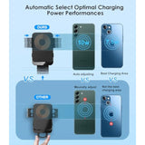 Wireless Car Charger, 15W Fast Charging Auto-Clamping Car Charger Phone Mount Air Vent Cell Phone Holder Compatible Iphone 16/15/14/13/13 Pro/12 Pro/12/11, Samsung Galaxy S23/S22/S21/S20, Etc