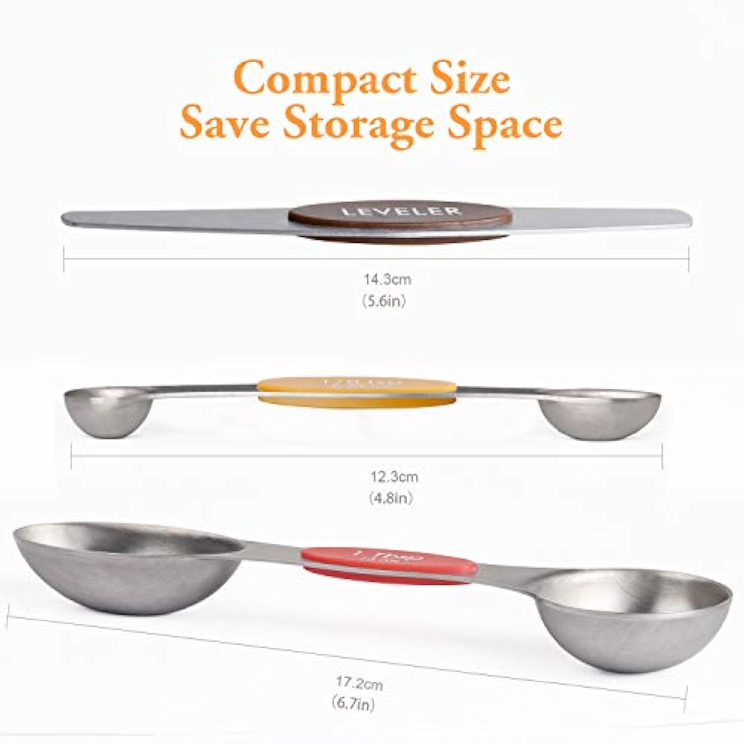 Magnetic Measuring Spoons Set Of 8 Stainless Steel Dual Sided Stackable Measuring Spoons Nesting Teaspoons Tablespoons For Measuring Dry And Liquid Ingredients