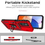 Phone Case For Samsung Galaxy A16 5G Case With Hd Screen Protector & Slide Camera Cover & Kickstand, [Military-Grade] Phone Case For Samsung A16 Phone (Red)