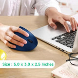 Ergonomic Vertical Wireless Mouse Stylish Rechargeable 2.4G Optical Mice Cordless Mouse With Usb Receiver, 800/1200 /1600 Dpi, 5 Buttons For Laptop,Pc,Mac,Computer (Blue)