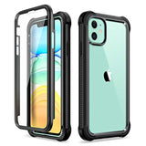 Iphone 11 Case With Screen Protector Clear Rugged 360 Full Body Protective Shockproof Hard Back Defender Dual Layer Heavy Duty Bumper Cover Case For Iphone 11 6.1" - Black