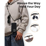Adjustable Phone Lanyard Crossbody & Wrist Strap Universal Fit Black