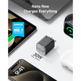 Anker Nano USB C Charger Block, 30W PIQ 3.0 Foldable iPhone Charger Fast Charging for iPhone 16/15 Series, Galaxy, iPad, Compatible with MagSafe