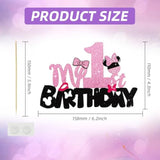 Girls Cake Topper Mouse Cake Topper Mouse Birthday Party Decorations My 1St Birthday Pink And Black Mouse Birthday Party Supplies For Kids Girls