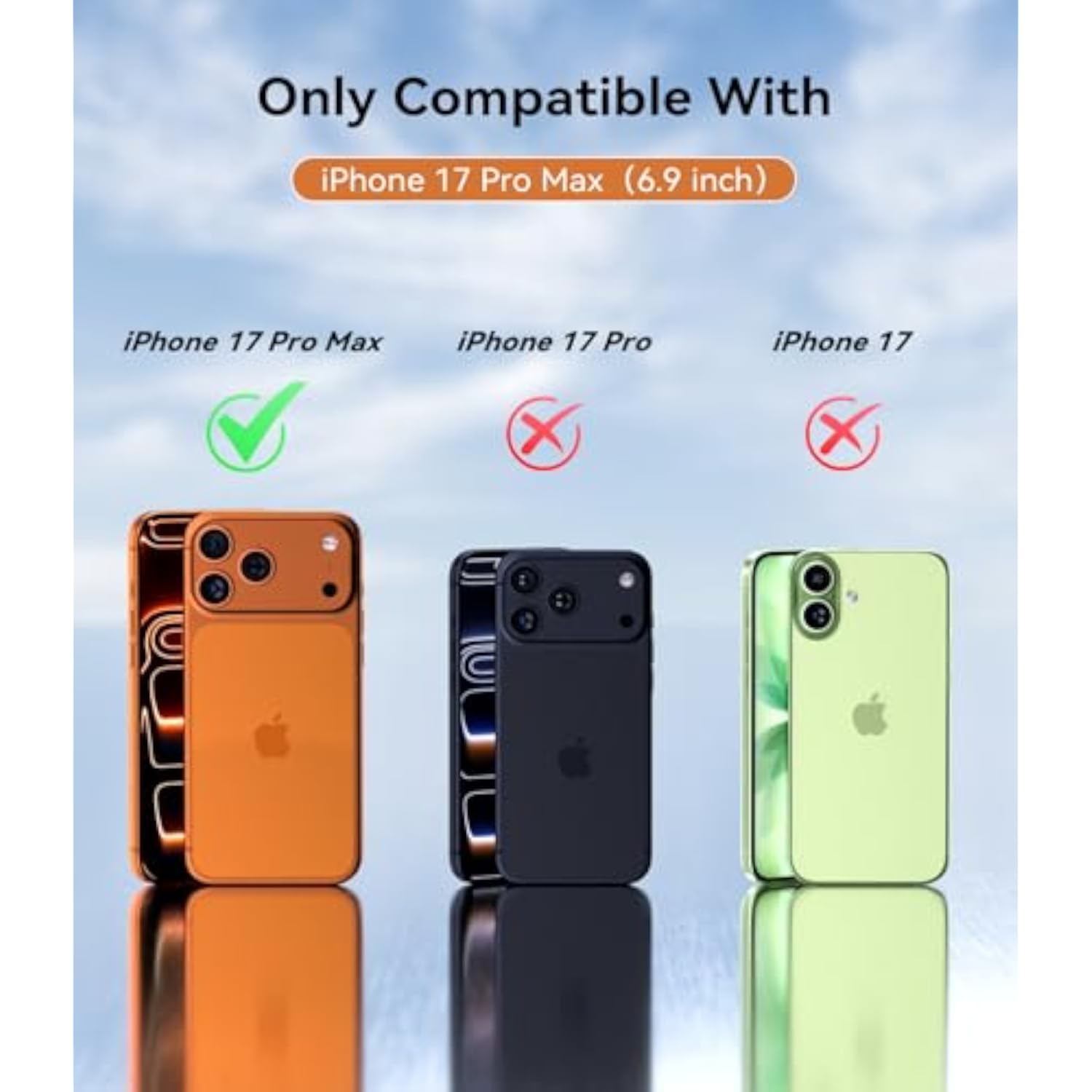 iPhone 17 Pro Max 6.9 Inch Case with Camera Cover, Hard PC Back & Soft Bumper, Protective & Slim Fit, Camera Protection Case Compatible with MagSafe, Black