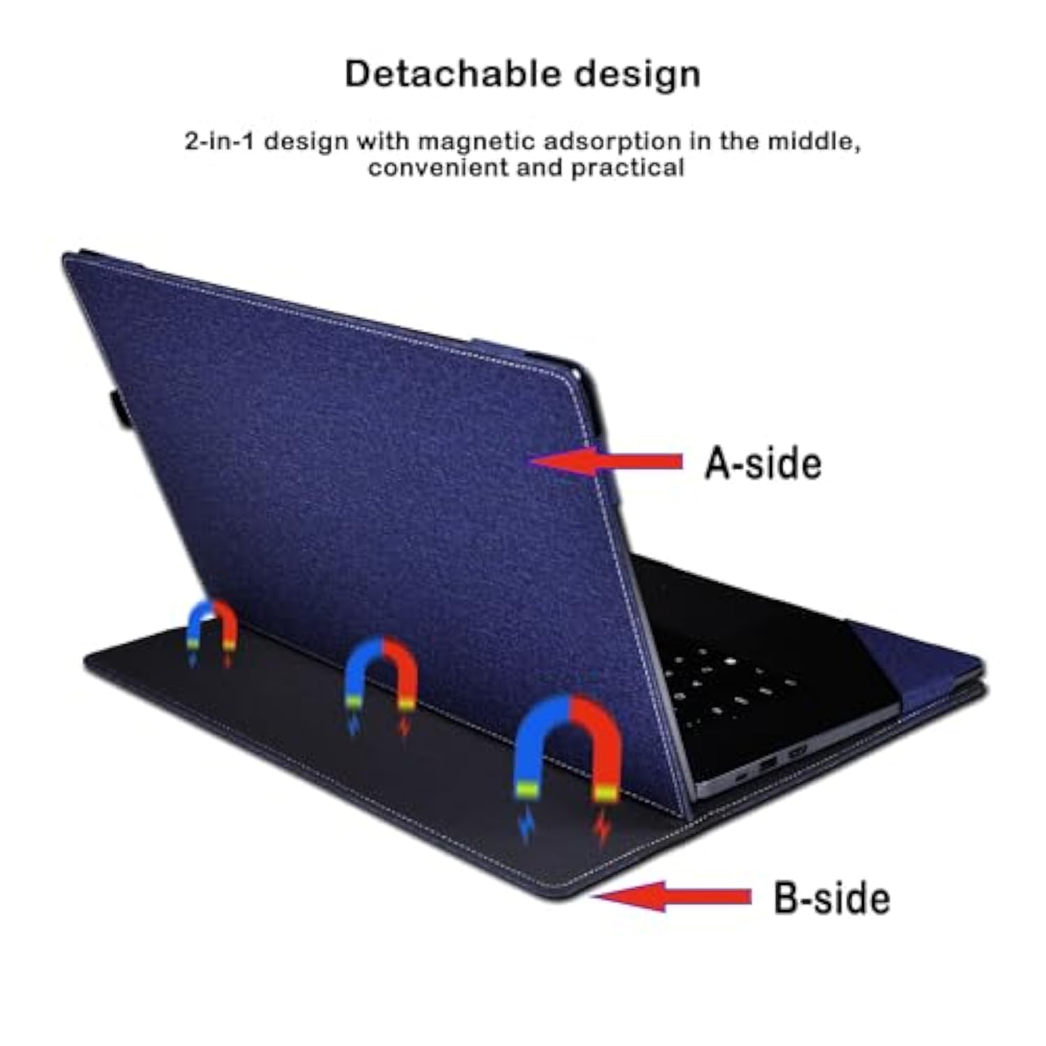 Laptop Case Cover For 16 Inch Samsung Galaxy Book 4/5 Pro 360 & Book4 Ultra & Book 4 Pro/Edge,2 In 1 Pu Leather Protective Bag Sleeve With Pen Holder (Dark Blue)