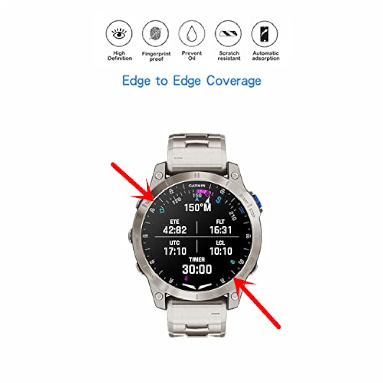 [ 3Pcs Compatible For Garmin D2 Mach 1 Screen Protector, Pet Premium Real Hd Protective Film Compatible For D2 Mach 1 Watch