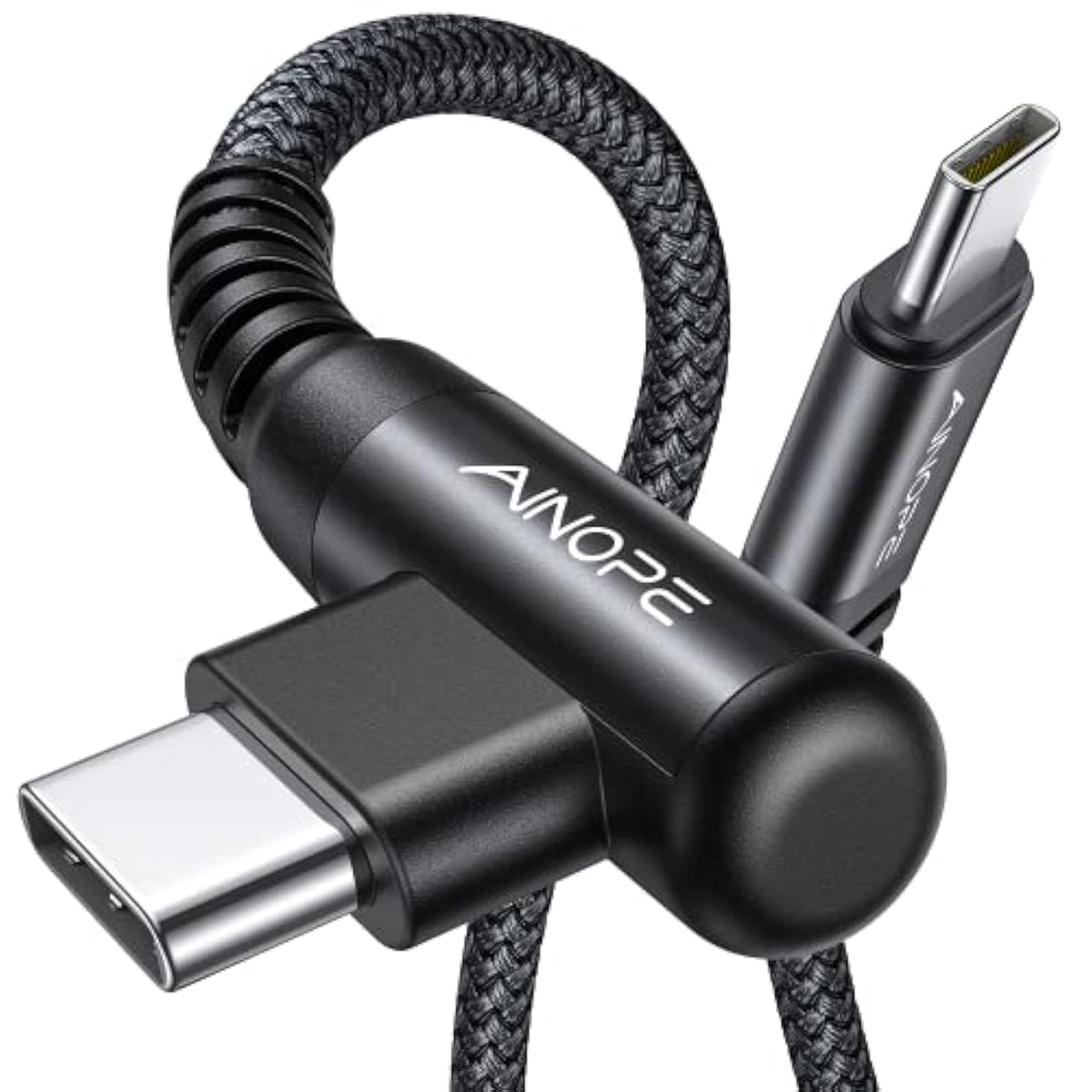 Usb C To Usb C Cable 60W, [2-Pack 6.6Ft] Usb Type C Cable Right Angle, Compati