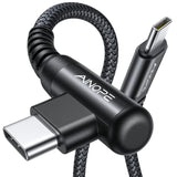Usb C To Usb C Cable 60W, [2-Pack 6.6Ft] Usb Type C Cable Right Angle, Compati