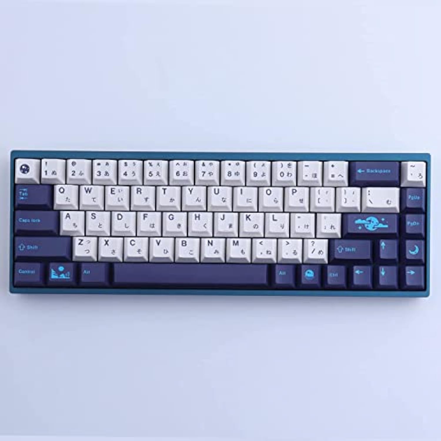 Pbt Keycaps, 134 Keys Blue Moon Dye Sublimation Cherry Profile Keycaps With 7U