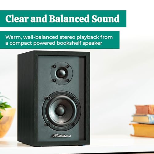 Berkeley 2.0 Stereo Powered Bookshelf Speakers with Built-in Amplifier and 3" Drivers for Turntable, TV, PC and Wireless Music Streaming Featuring