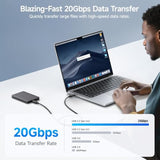 Cable Matters 20Gbps USB C to USB C Monitor Cable - 6ft / 1.8m, Supports Up to [8K@30Hz / 4K@120Hz Video, 240W Charging, 20Gbps Data Transfer], USBC Video Cable, Works with CarPlay, Android Auto