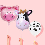 18Pcs Farm Animal Balloon For 2Nd Birthday Party Decorations Pig Cow Head Second Farm Animal Theme Balloon Garland Arch 40" Number 2 Foil Balloon 12" Latex Balloon Baby Girl Shower Party Supplies