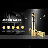 Audio Adapter 6.35mm to 3.5mm Aux: Gold Plated Stereo 1/4 Inch to 1/8-inch TRS Converter