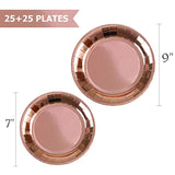 Rose Gold Party Supplies (Rose Gold Plates, Cups, Napkins (25 Serves))