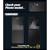 (2 Sets) Camera Lens Protector Compatible For Samsung Galaxy Z Flip 7/Z Flip 7 Fe, Protector De Cámera One-Step Installation Tray Individual Alloy Metal Ring Glass Case Friendly - Black