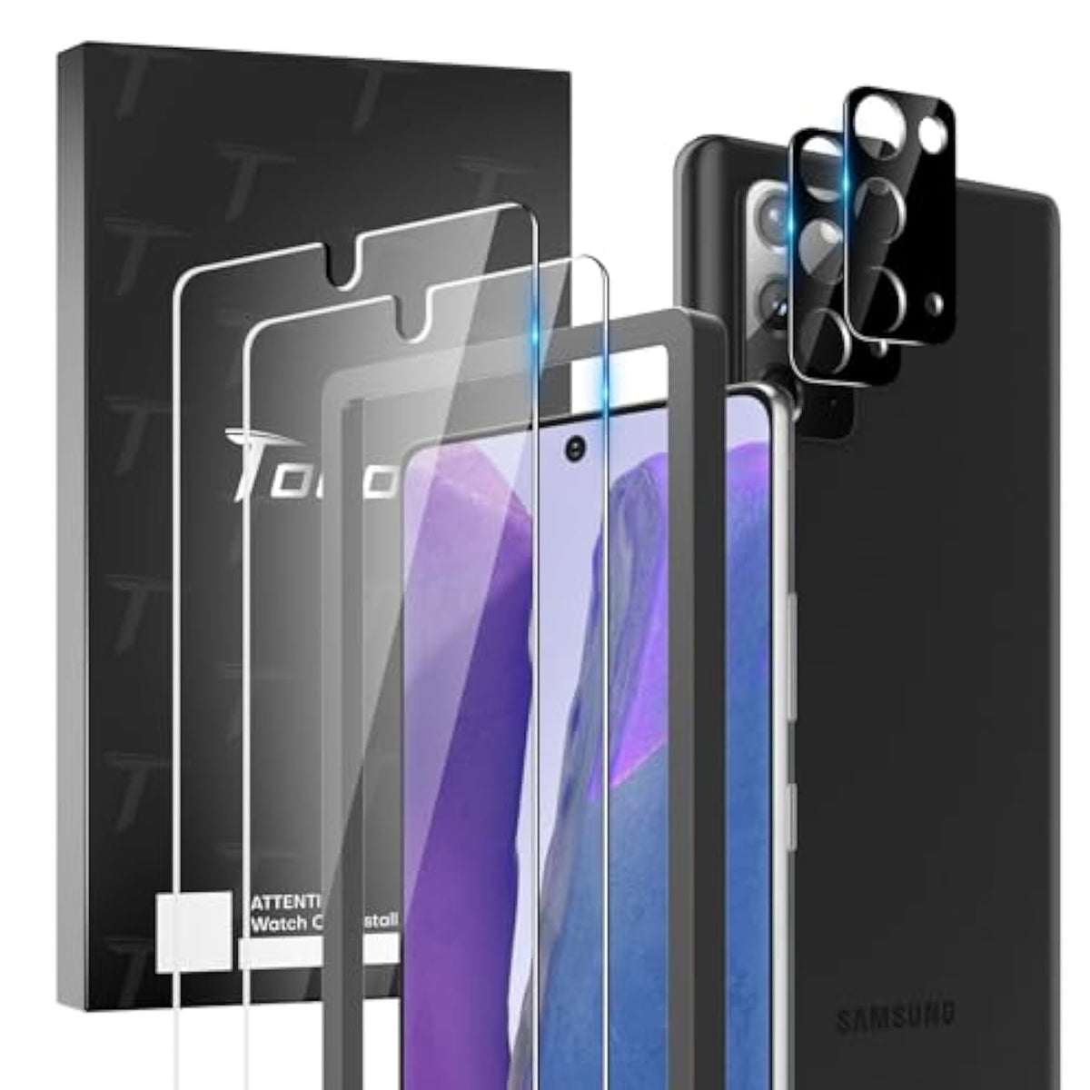 4 Pack Samsung Galaxy Note 20 5G Screen and Camera Glass Protectors 9H