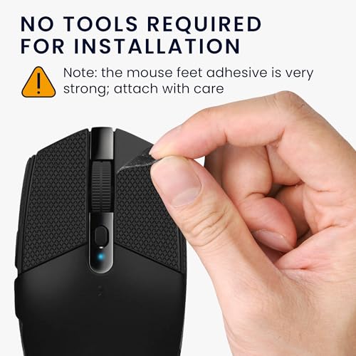 Mouse Grip Tape Compatible With Logitech G102 / G304 Grip Tape - Non-Slip Faux Leather - Black
