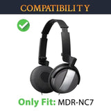 Replacement Earpads Cover For Sony Mdr-Nc7 (Mdrnc7) Noise Canceling On-Ear Headphones, Cushions Ear Pads Cover With Soft Protein Leather - Black
