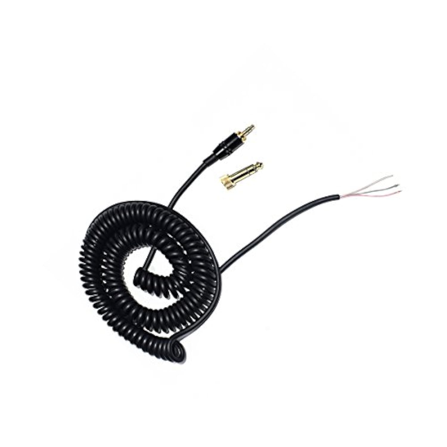 Coiled Repair Cable Replacement Spring Cord With Gold Plated Connectors Compatible With Sony Ath-M50 Ath-M50S Mdr-7506 7509 Mdr-V6 V6 V600 V700 V900 Headphones 1/4-Inch Adapter Included