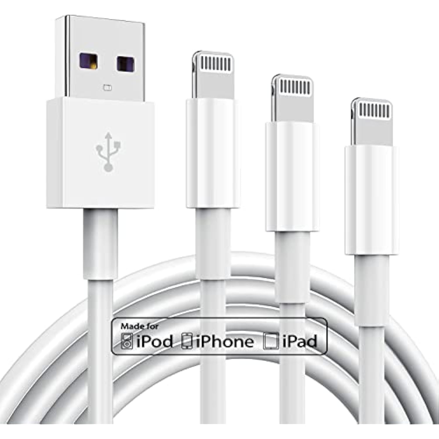 3 Pack Apple Mfi Certified Iphone Charger Cable 10Ft, Lightning To Usb Cord, 2.4A Fast Charging,Apple Phone Long Chargers For Iphone 12/11/11Pro/11Max/ X/Xs/Xr/Xs Max/8/7/6