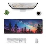 Colourful Sky Forest Extended Large Gaming Mouse Pad For Home Office Keyboard Computer Laptop Non-Slip Rubber Base Xl Mousepad Desk Mat Pads With Stitched Edges 11.8 X 31.5 Inch