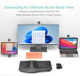 Ergonomic Keyboard With Cushioned Wrist Palm Rest, Multi-Device Wireless Bluetooth With Usb-A Usb-C Receiver Comfortable Ergonomic Split Keyboard, For Windows Computer Laptop Pc Tablet