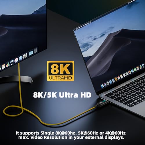 Smart LED Display USB-C USB4 Cable 20Gbps Data 100W Power 8K Video Compatible with Laptop Disk Phone Type-C Male to Male Cable (1.0m)