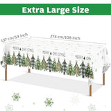 3pcs Christmas Tree Tablecloth Disposable Xmas Party Table Cover 54x108in