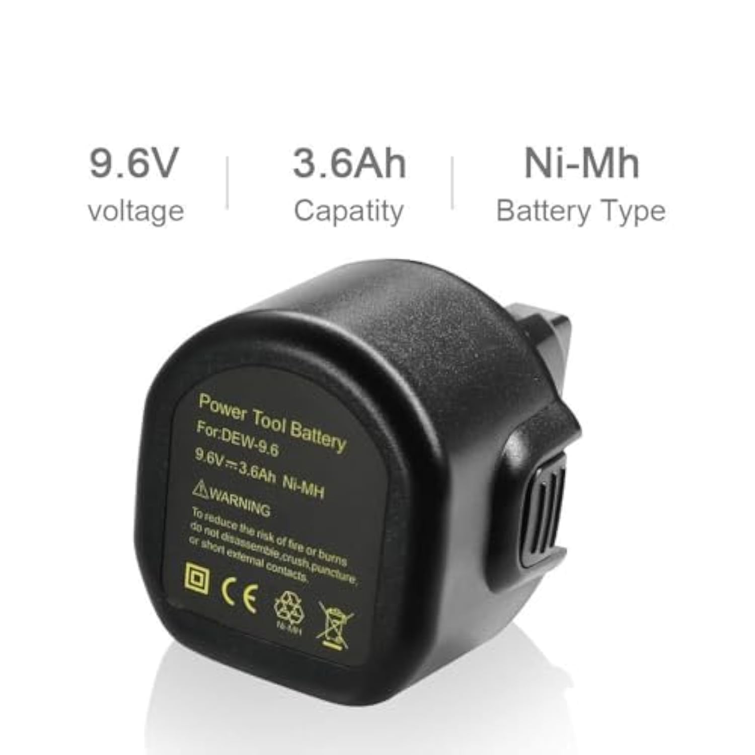 [2 Pack] 3.6Ah Ni-Mh Replacement For Dewalt 9.6Volt Battery Dw9061 Dw9062 Dw926 Dw955 Dw926K - Cordless Power Tools