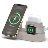 elago MS Charging Station 2 - Compatible with iPhone 17/16/15/14/13/12 Series, AirPods Pro 2/Pro, AirPods 4/3 and All Apple Watch Series [Stone] [Charging Cables Not Included]