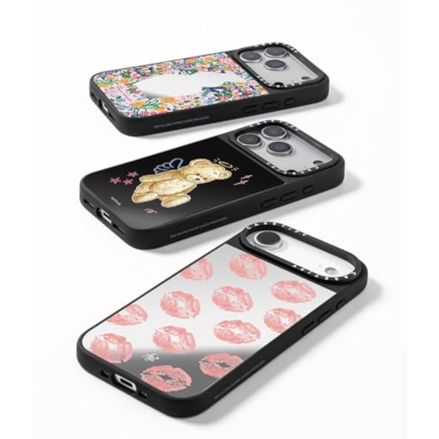 Mirror Iphone Air Case [Reflective/Compatible With Magsafe / 4.9 Ft. 1X Military Grade Drop Protection] - Cherries - Silver On Black