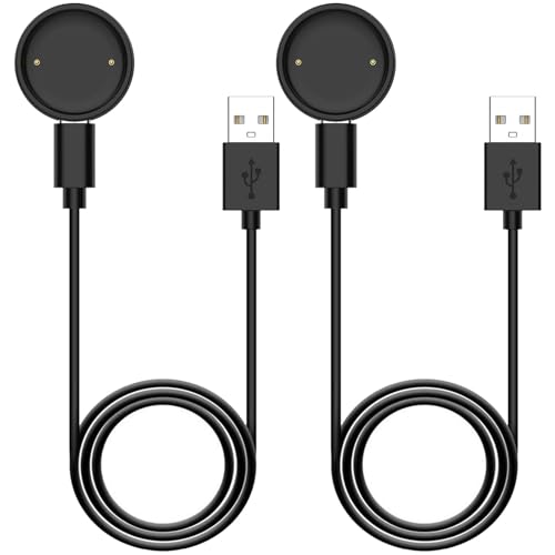 2 Pack for Amazfit Bip 6/Active 2/Active 2 Square Charger, Charging Dock&Cable Compatible with Amazfit Bip 6 Smart Watch Charger Cable