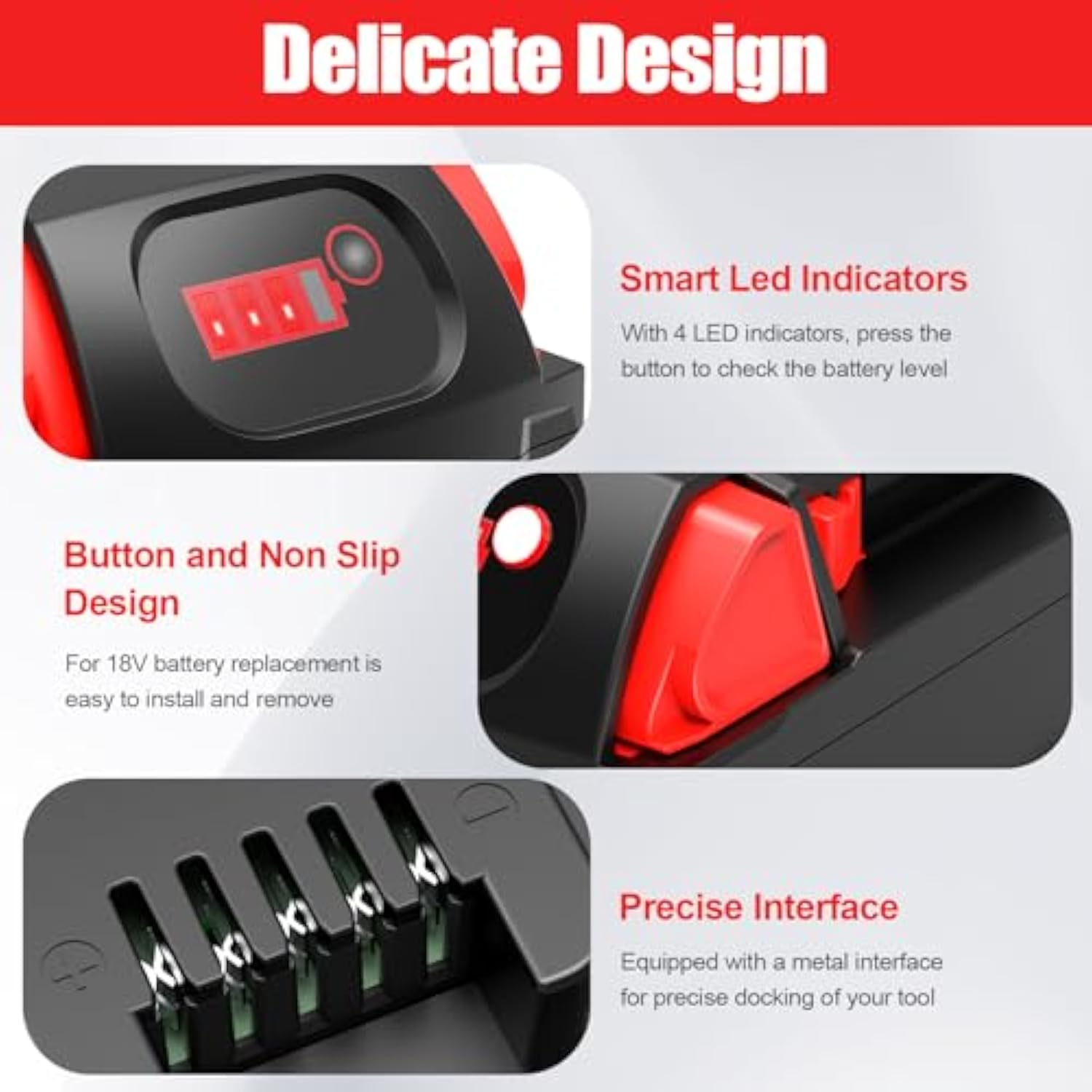5.5Ah M18 Battery Replacement For Milwaukee M18 Battery 48-11-1812 48-11-1820 48-11-1840 48-11-1850 48-11-1852 48-11-1862 Compatible With Milwaukee 18V Battery (2 Pack)