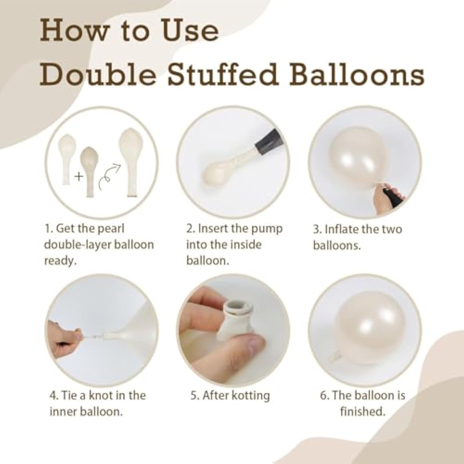Pearl White Balloons, Double Stuffed White Balloons Different Sizes 5/10/12/18 Inch Pearl Balloon Arch Garland Kit For Wedding Engagement Bridal Baby Shower Birthday Party Decorations