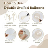 Pearl White Balloons, Double Stuffed White Balloons Different Sizes 5/10/12/18 Inch Pearl Balloon Arch Garland Kit For Wedding Engagement Bridal Baby Shower Birthday Party Decorations