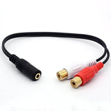 3.5Mm Female To Dual Rca Phono Stereo Splitter Cable 3.5 Jack Socket To 2Rca Audio Adapter Extender Cord 8Inch/20Cm (2Rca Female)