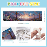 He Is Risen Easter Banner Christian Resurrection Spring Decor 78 X 17 Inch Religious Cross Scene Banner For Church Yard Fence Door Wall Indoor Outdoor Easter Faith Celebration Display