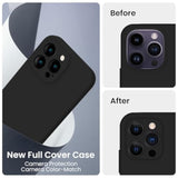 For 14 Pro Case, Silicone Upgraded [Camera Protection] Phone Case With [2 Screen Protectors], Soft Anti-Scratch Microfiber Lining Inside, 6.1 Inch, Black