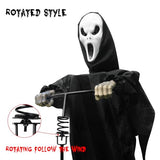 Halloween Scarecrow Ghost Outdoor Decorations, 7.5Ft Halloween Rotatable Flying Ghost Home Decoration for Outdoor Garden, Porch, Yard