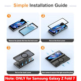 Only Designed For Samsung Galaxy Z Fold 7 Case,Built-In [Screen Protector] [Hinge Protection] [Kickstand] Full Body Protective Phone Case For Galaxy Z Fold 7 - Black