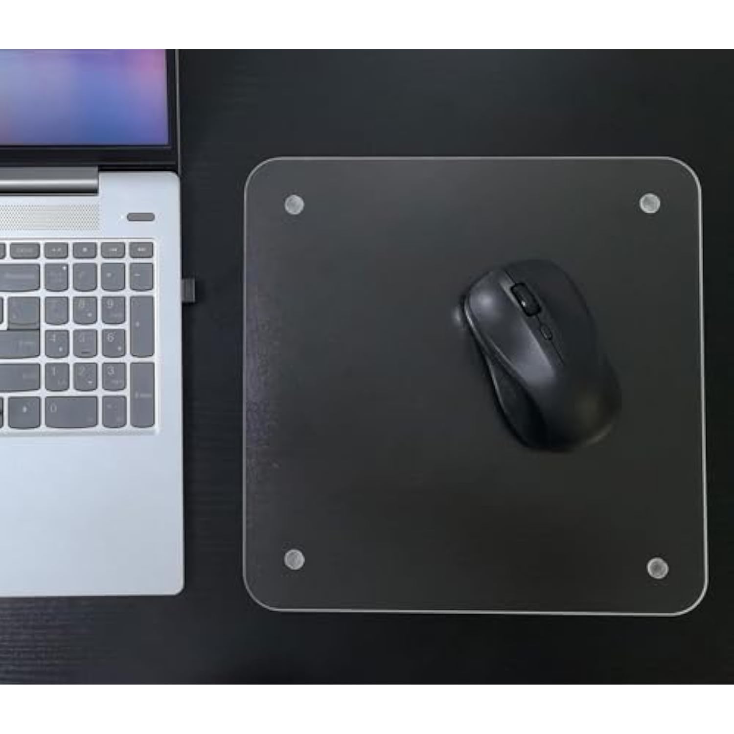 Computer Office Waterproof Durable Gaming Non-Slip Transparent Hard Ultra-Smooth Square Glass Mouse Pad