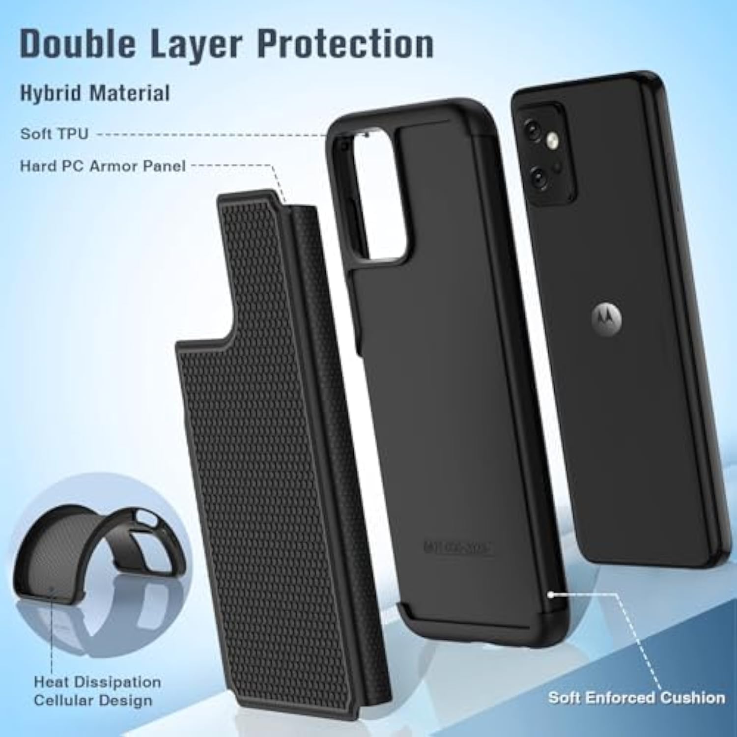 Motorola Moto G Power 5G 2023 Dual-Layer Shockproof Rugged Case