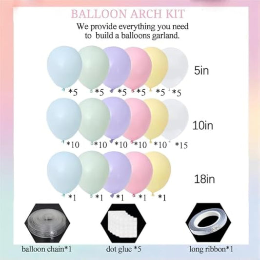 Rainbow Garland Arch Kit Birthday Party Decoration 17Ft Macaron Balloons For Magical Unicorn Pastel Baby Shower Ice Cream Party Easter Day Party Photo Booth Background
