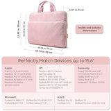 15.6 Inch Laptop Sleeve Compatible With Macbook Air Pro, 15.6 Inch Hp, Dell, Lenovo, Asus Notebook, Protective Laptop Carrying Case Bag With Handle, Pink