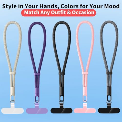 1 Pack Phone Wrist Strap Lanyard, Adjustable Nylon Phone Lanyard with Detachable Tether Tab, Compatible with Most Cell Phone Case, Purple