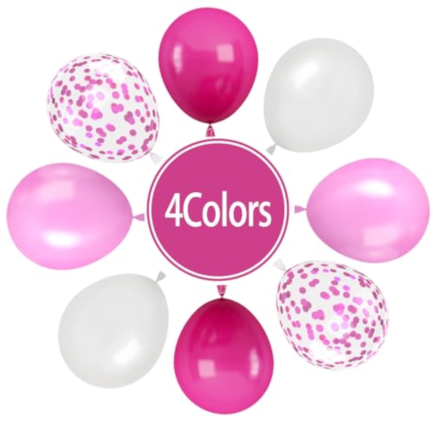 Hot Pink Balloons Set, 60 Pcs 12 Inch Hot Pink Latex Balloons, Hot Pin