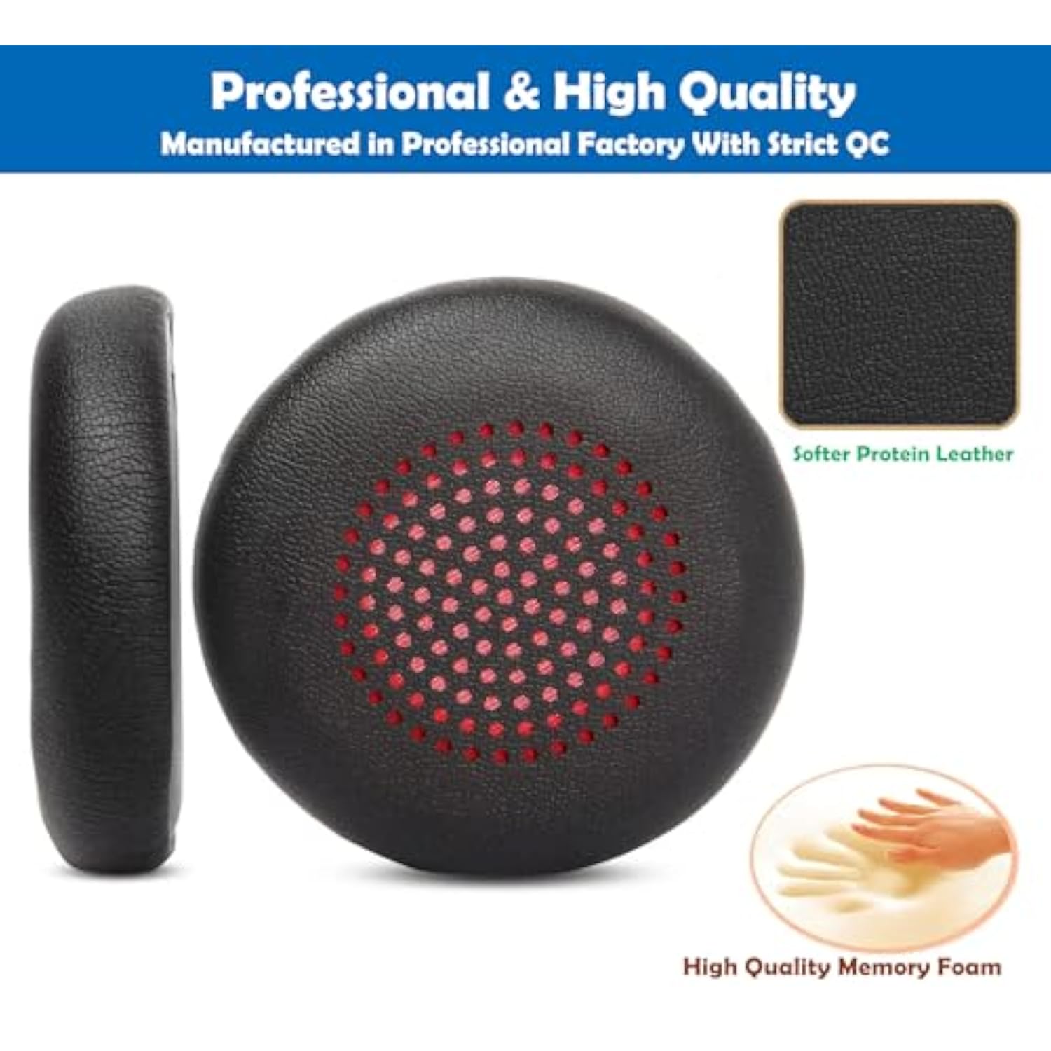 Earpads Cushion Replacement Compatible With Poly Voyager 4310 Uc/Voyager 4320 Uc/Voyager Focus Uc B825/B835/Voyager Focus 2 Uc Usb-A/Plantronics Poly Blackwire 5220/5210/5200/7225 Headsets