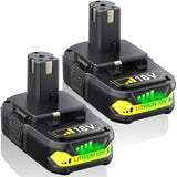 4.0Ah Battery Replacement For Ryobi 18V One+ Battery P102 P103 P104 P105 P107 18Volt Lithium Battery 2Packs